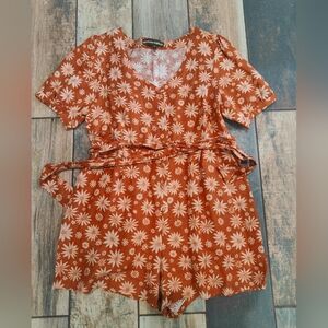 Princess Highway Romper, Size 14, Floral, Orange